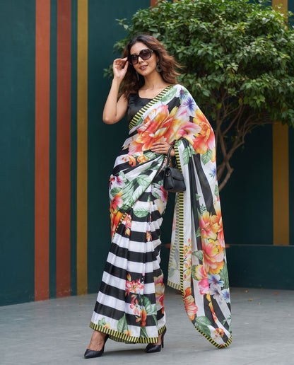 New Season Muse | Floral Stripes Saree Edit