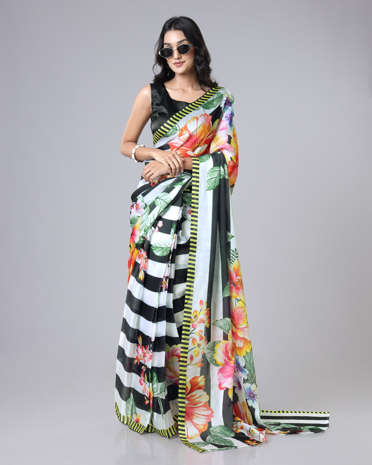 New Season Muse | Floral Stripes Saree Edit