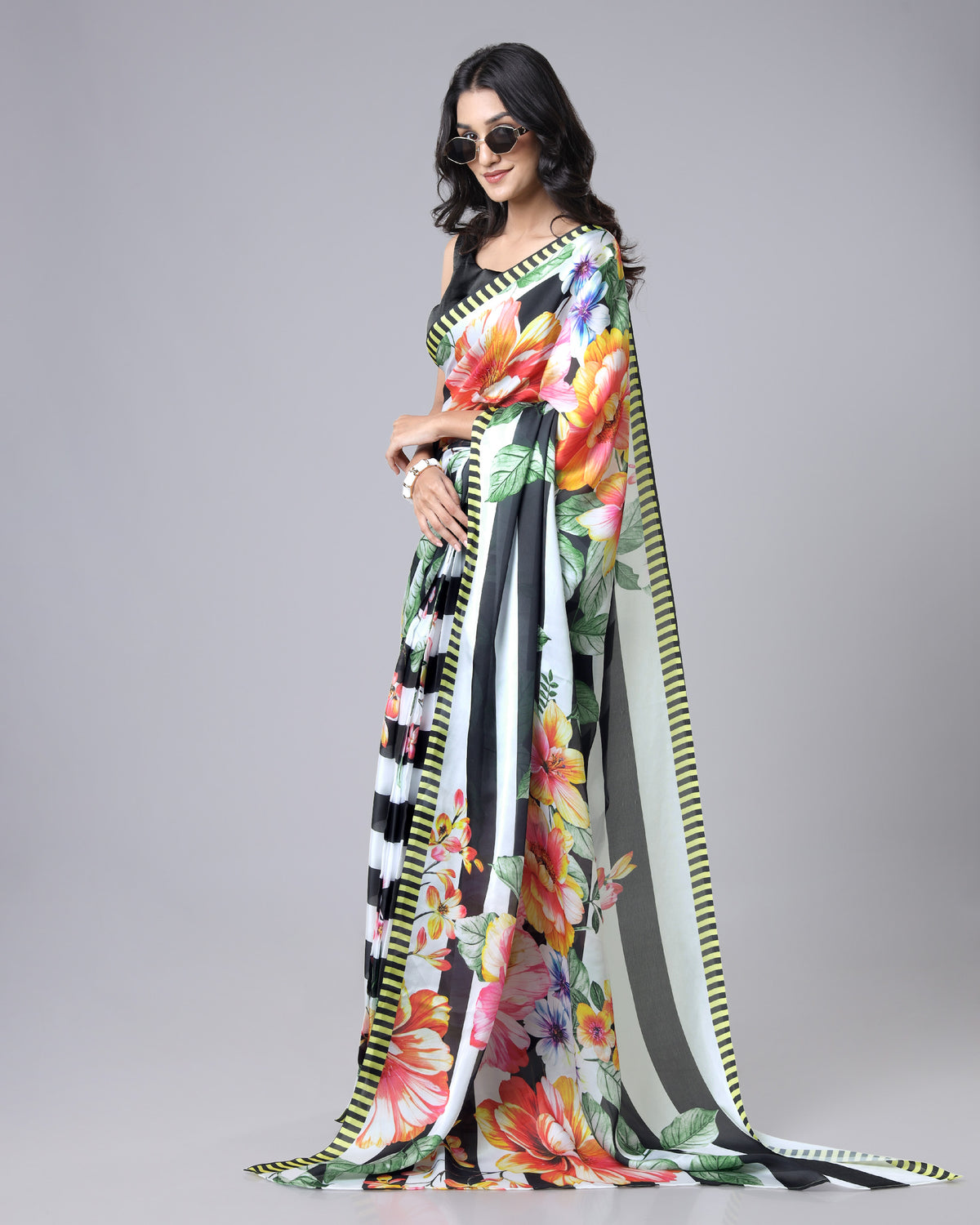 New Season Muse | Floral Stripes Saree Edit
