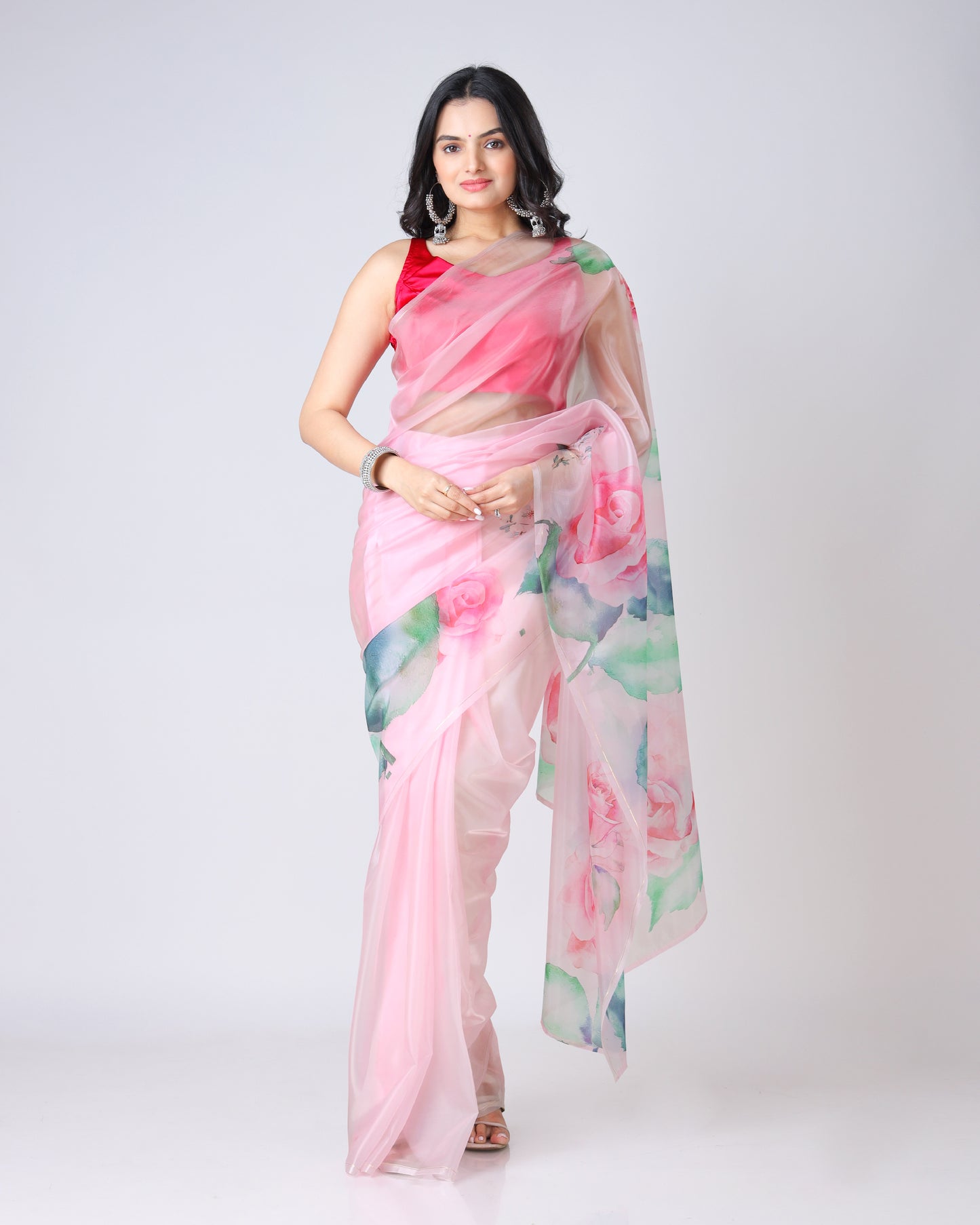 Rose Romance Lightweight Organza Showstopper Saree