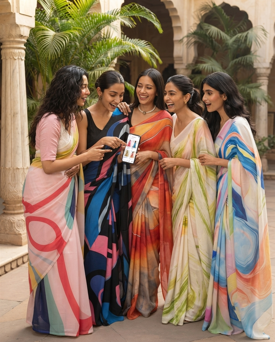 Abstract Stories | Wholesale Ready 5 Saree Catalog for Retail Stores