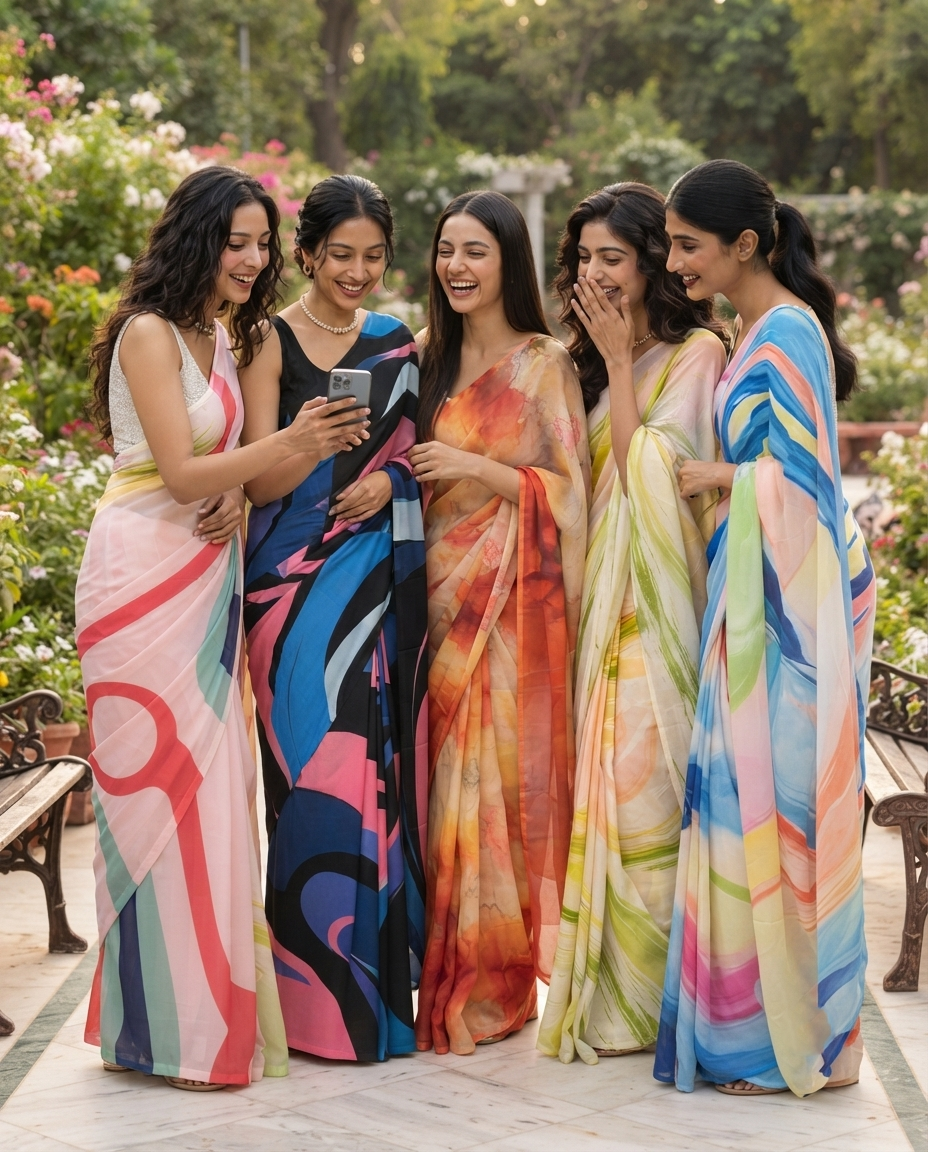 Abstract Stories | Wholesale Ready 5 Saree Catalog for Retail Stores