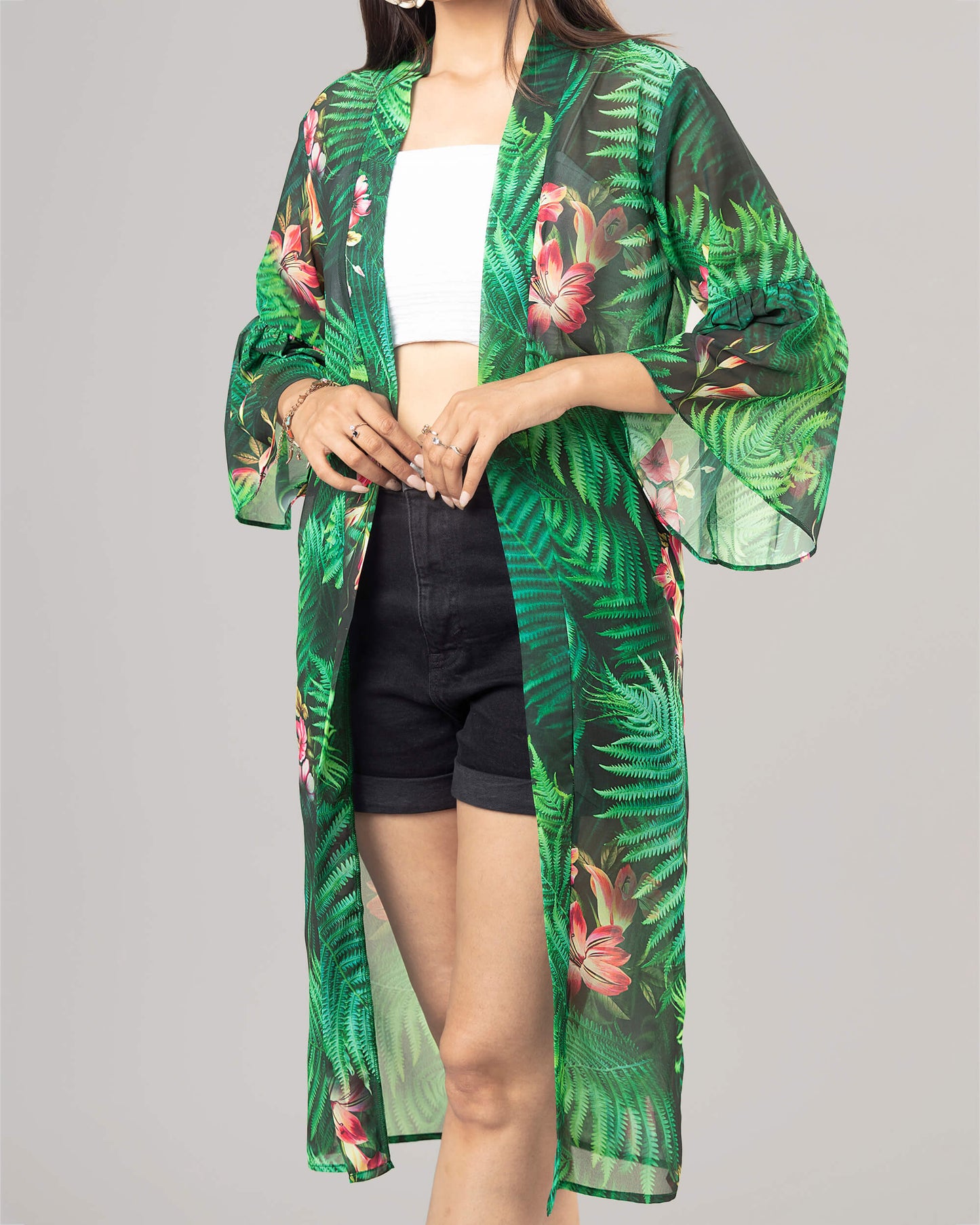 Exclusive Floral Kimono Shrug For Women
