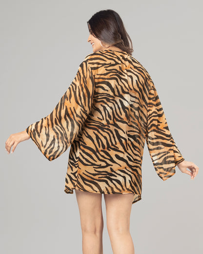 Exclusive Animal Print  Kimono Shrug For Women