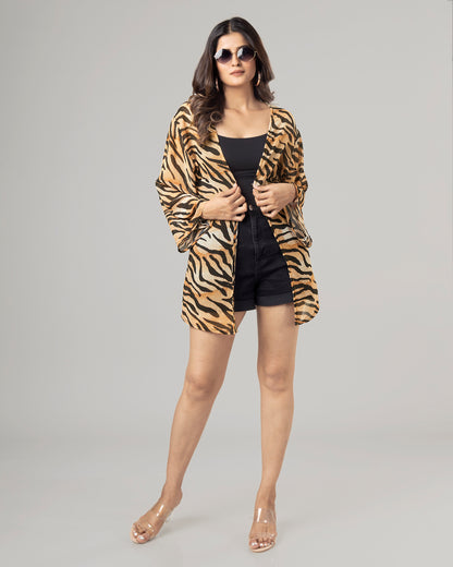 Exclusive Animal Print  Kimono Shrug For Women