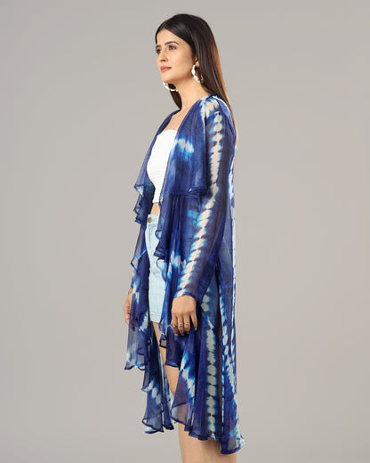 Trendy Royal Shiiborii Waterfall Shrug For Women