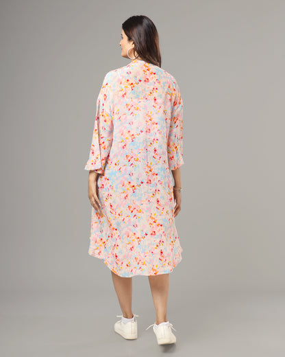Trendy Tye And Dye Waterfall Shrug For Women