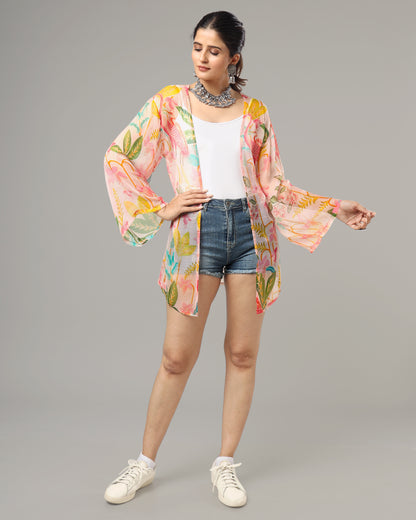 Exclusive Vintage Floral Kimono Shrug For Women