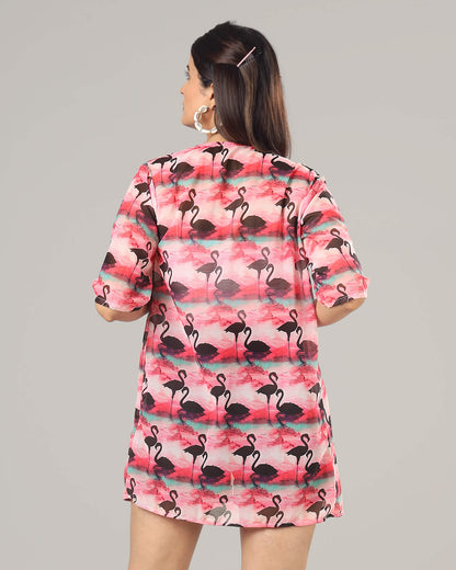 Beautiful Birds Short Sleeve Shrug For Women