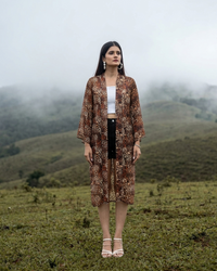 Leopard Print Kimono Shrug For Women