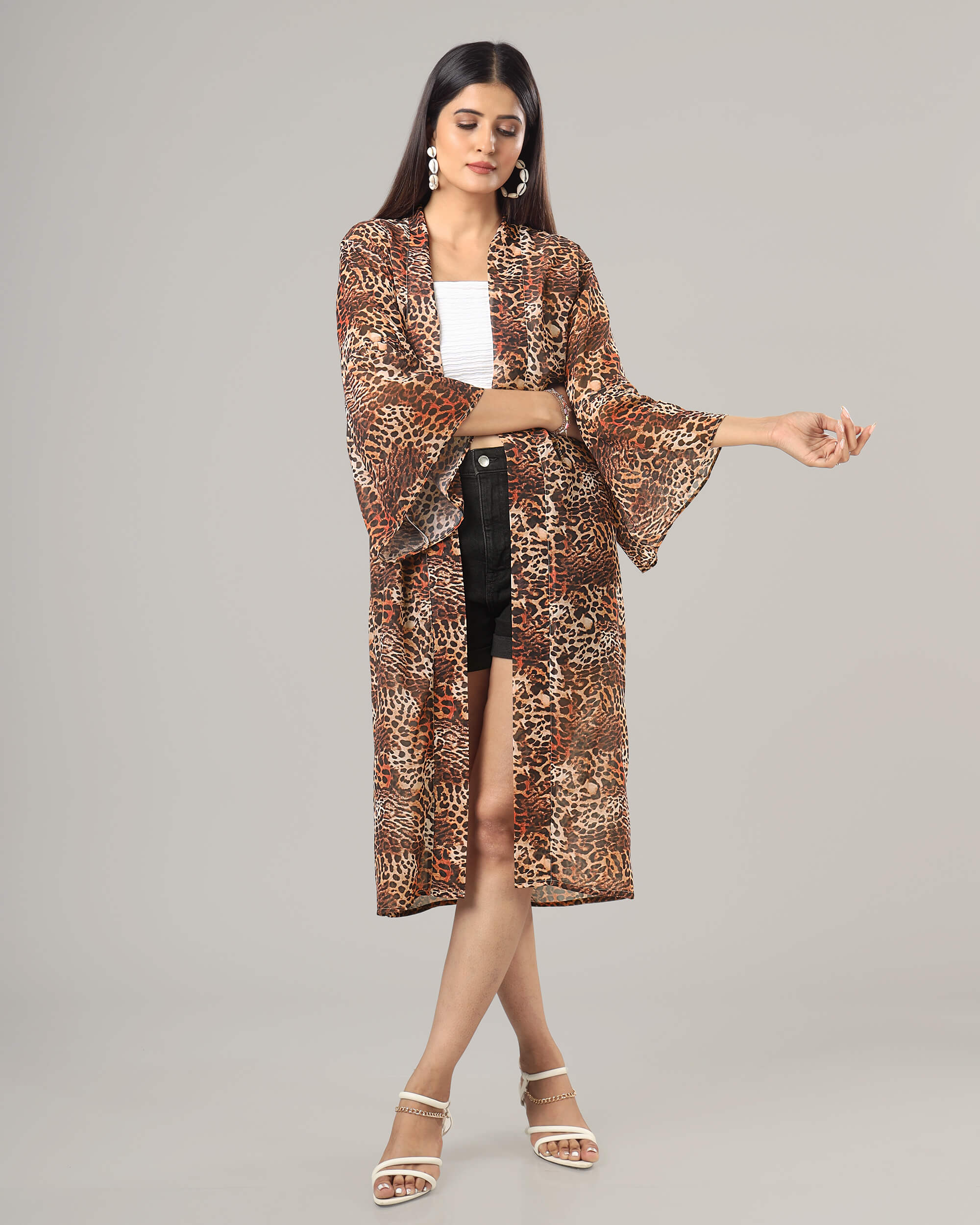 Animal print kimono outlet jacket