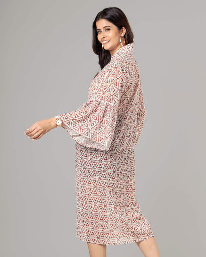 Classy Geometric Kimono Shrug For Women