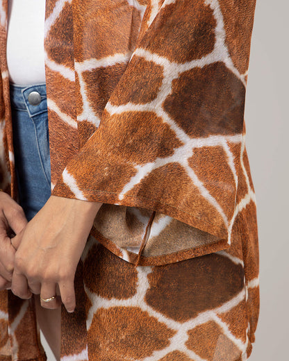 Leopard Print Kimono Shrug For Women