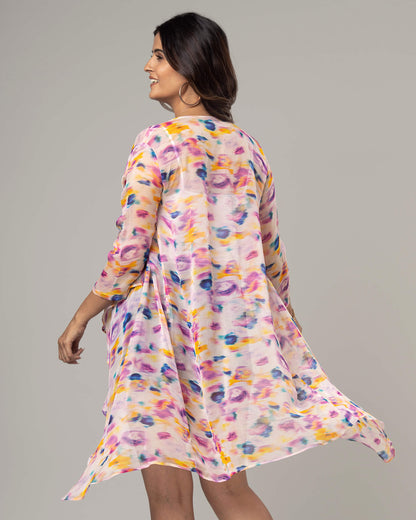 Lovely Tye And Dye Waterfall Shrug For Women