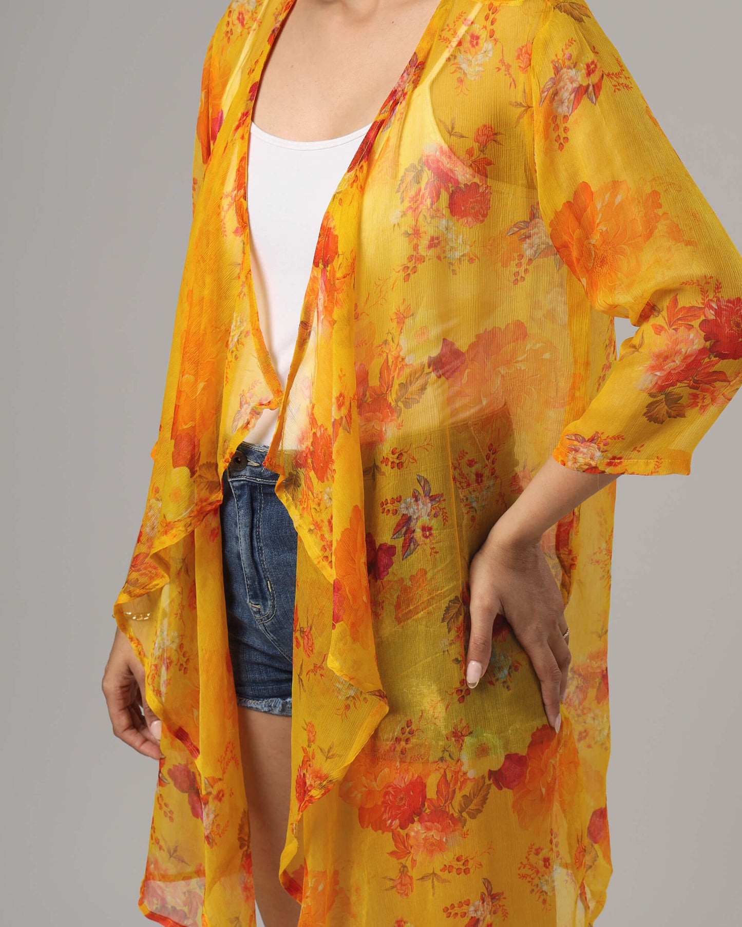 Floral Waterfall Shrug For Women
