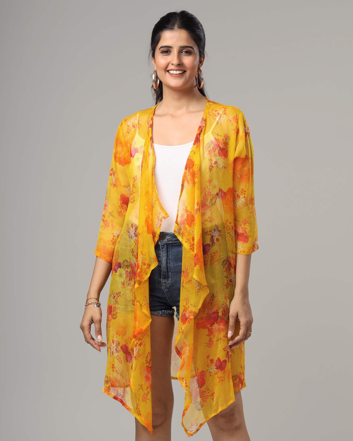 Floral Waterfall Shrug For Women