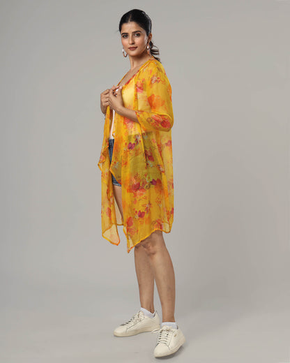 Floral Waterfall Shrug For Women