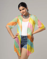 Lovely Leheriya Short Sleeve Shrug For Women