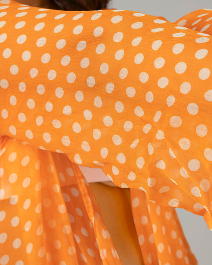 Polka Dots Waterfall Shrug For Women