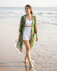 Vintage Floral Waterfall Shrug For Women
