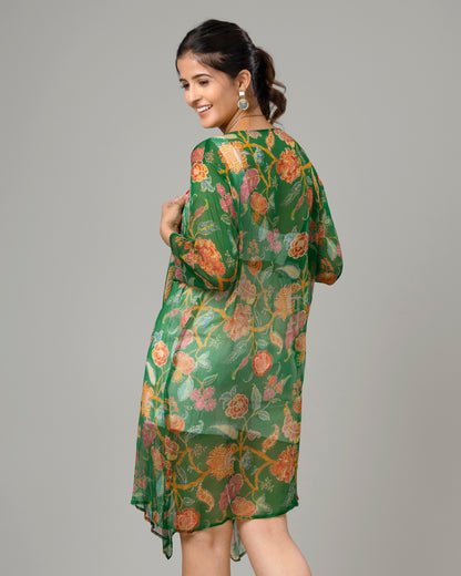 Vintage Floral Waterfall Shrug For Women