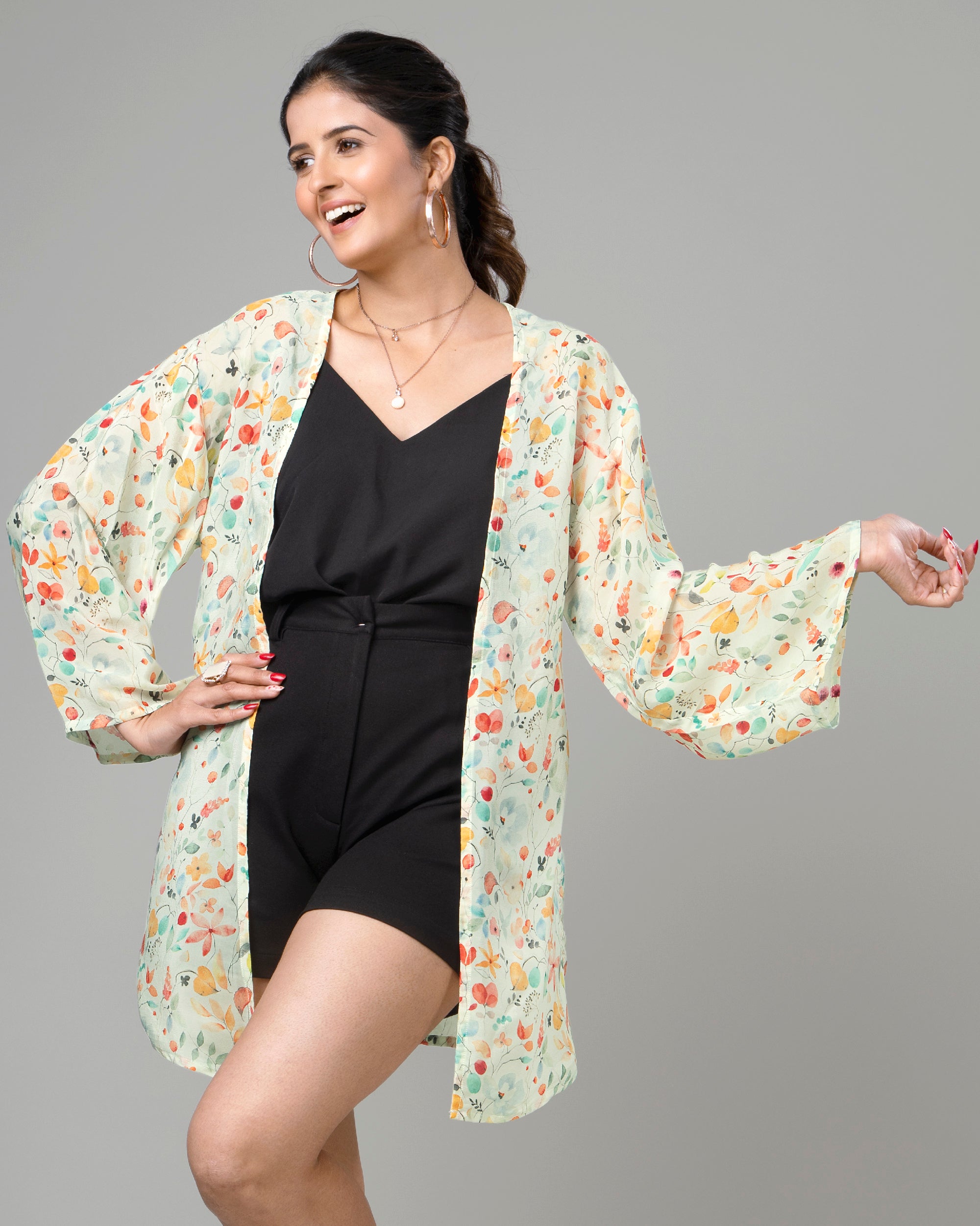 Floral shrug clearance kimono