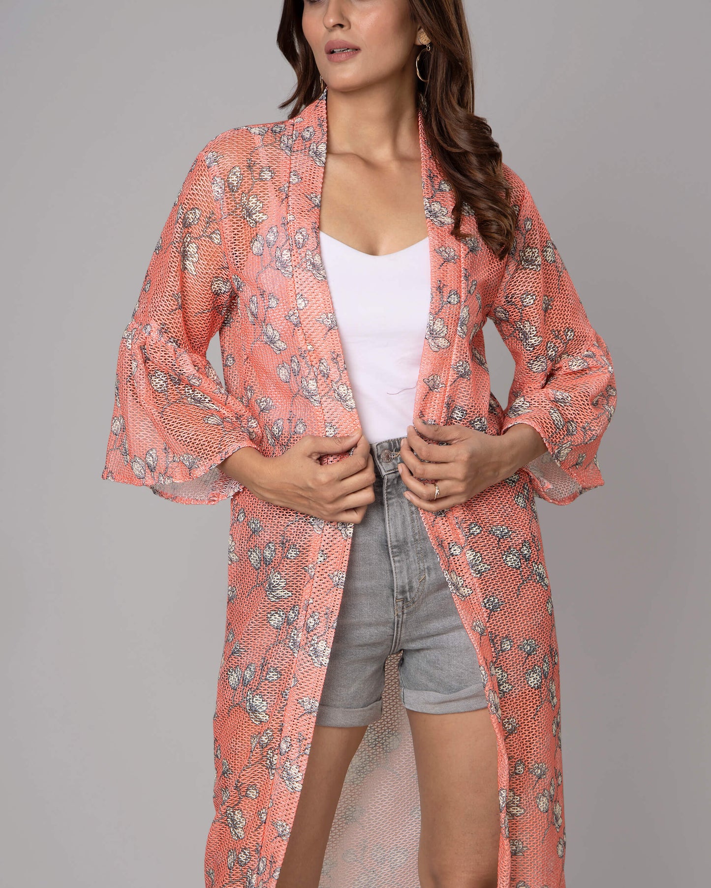 Attractive Floral Shrug For Woman