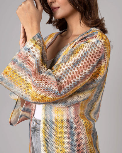 Stylish Stripes Shrug For Woman