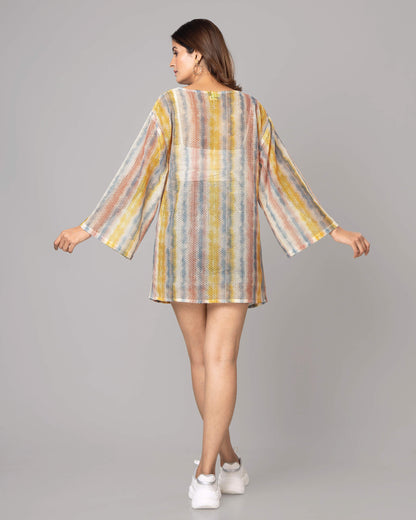 Stylish Stripes Shrug For Woman