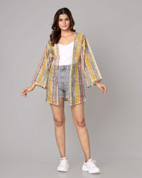 Stylish Stripes Shrug For Woman