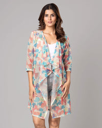 Beautiful Floral Shrug For Woman