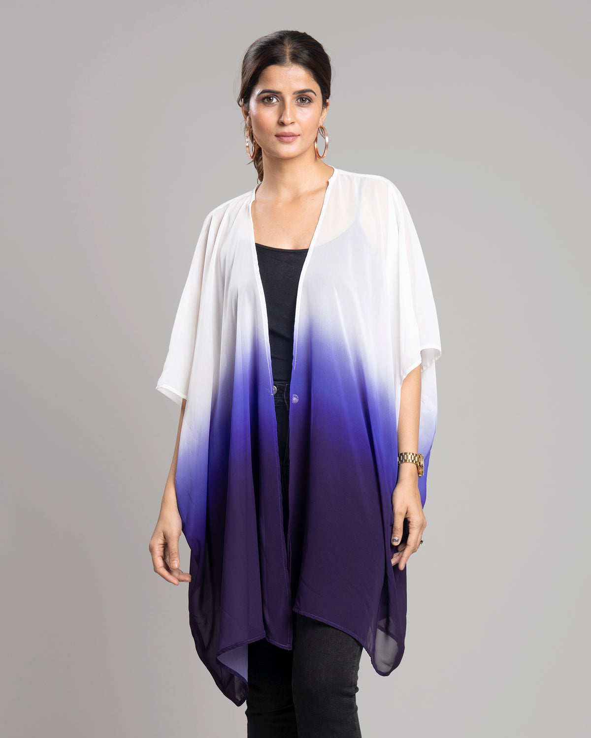 Ombre Loose Fit Shrug For Woman