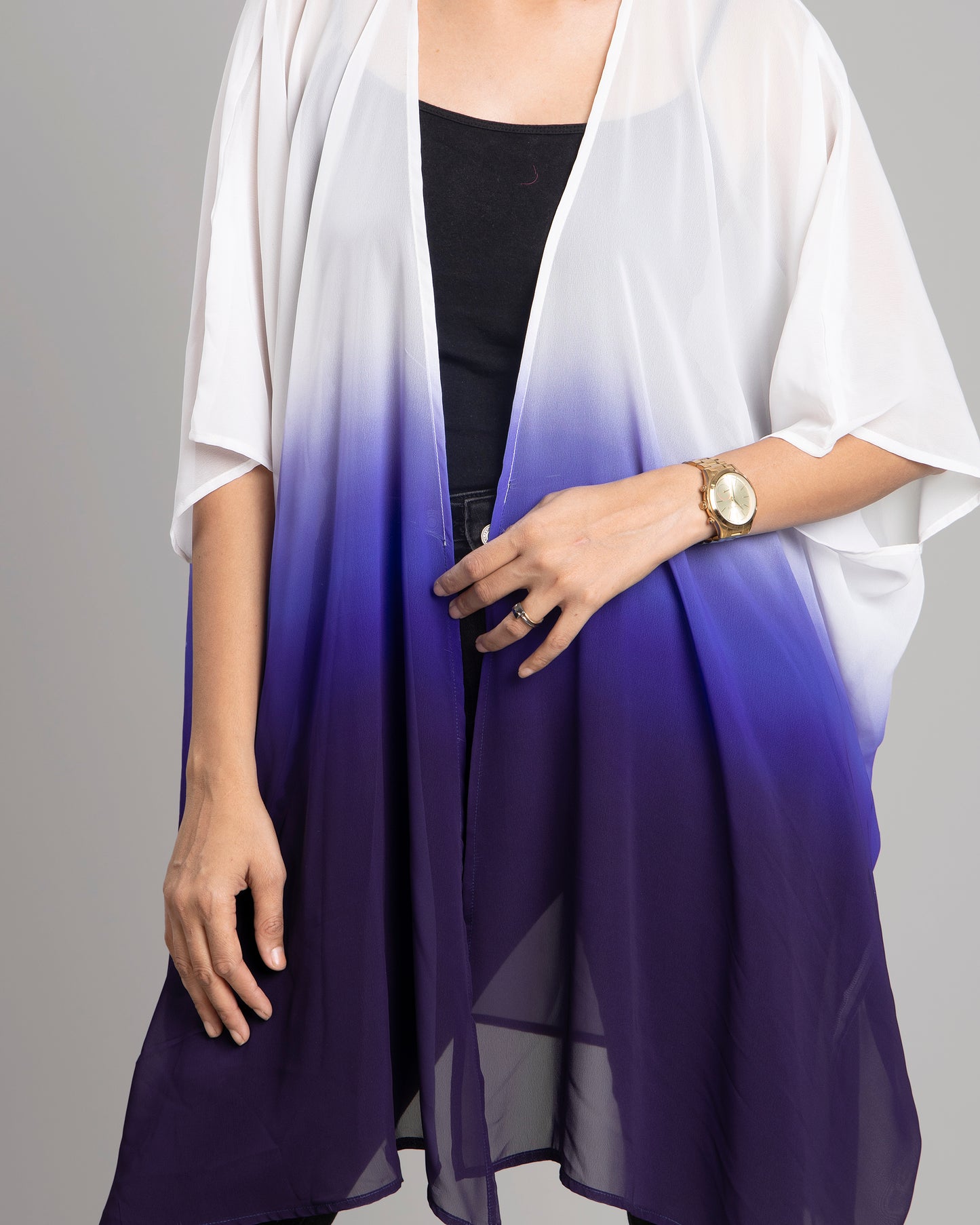 Ombre Loose Fit Shrug For Woman