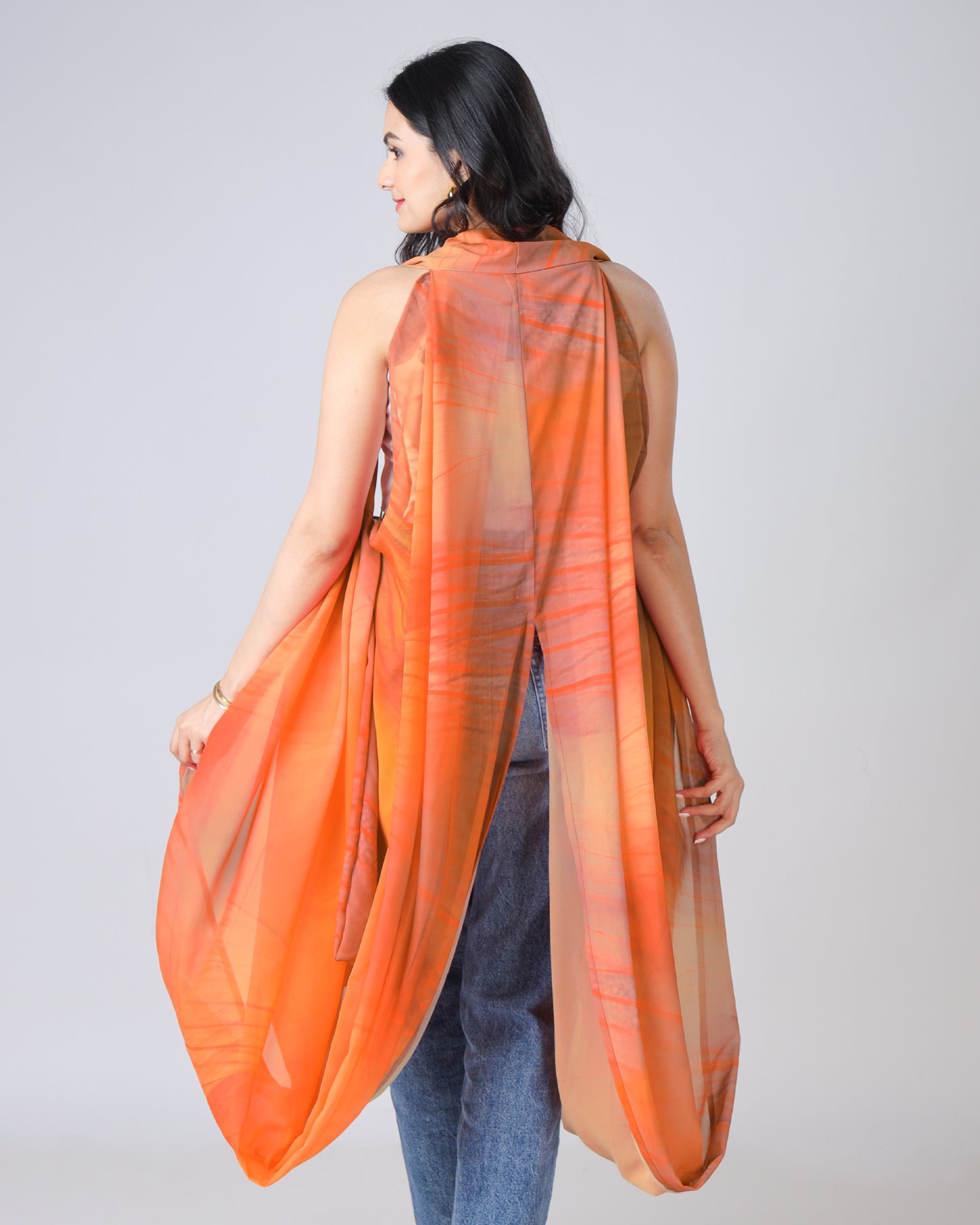 Versatile Tye And Dye  Cowled Shrug for Women