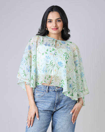 Vintage Rose Poncho Shrug for Women