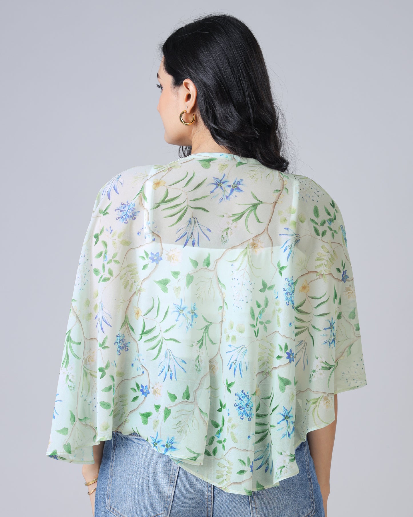 Vintage Rose Poncho Shrug for Women