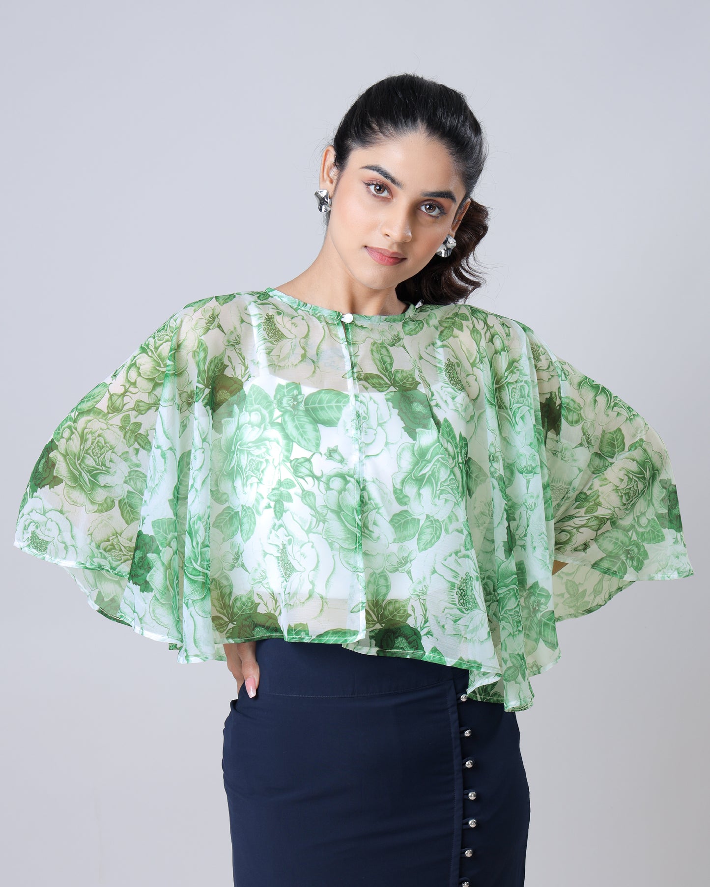 Beautiful Trendy Floral Poncho Shrug for Women