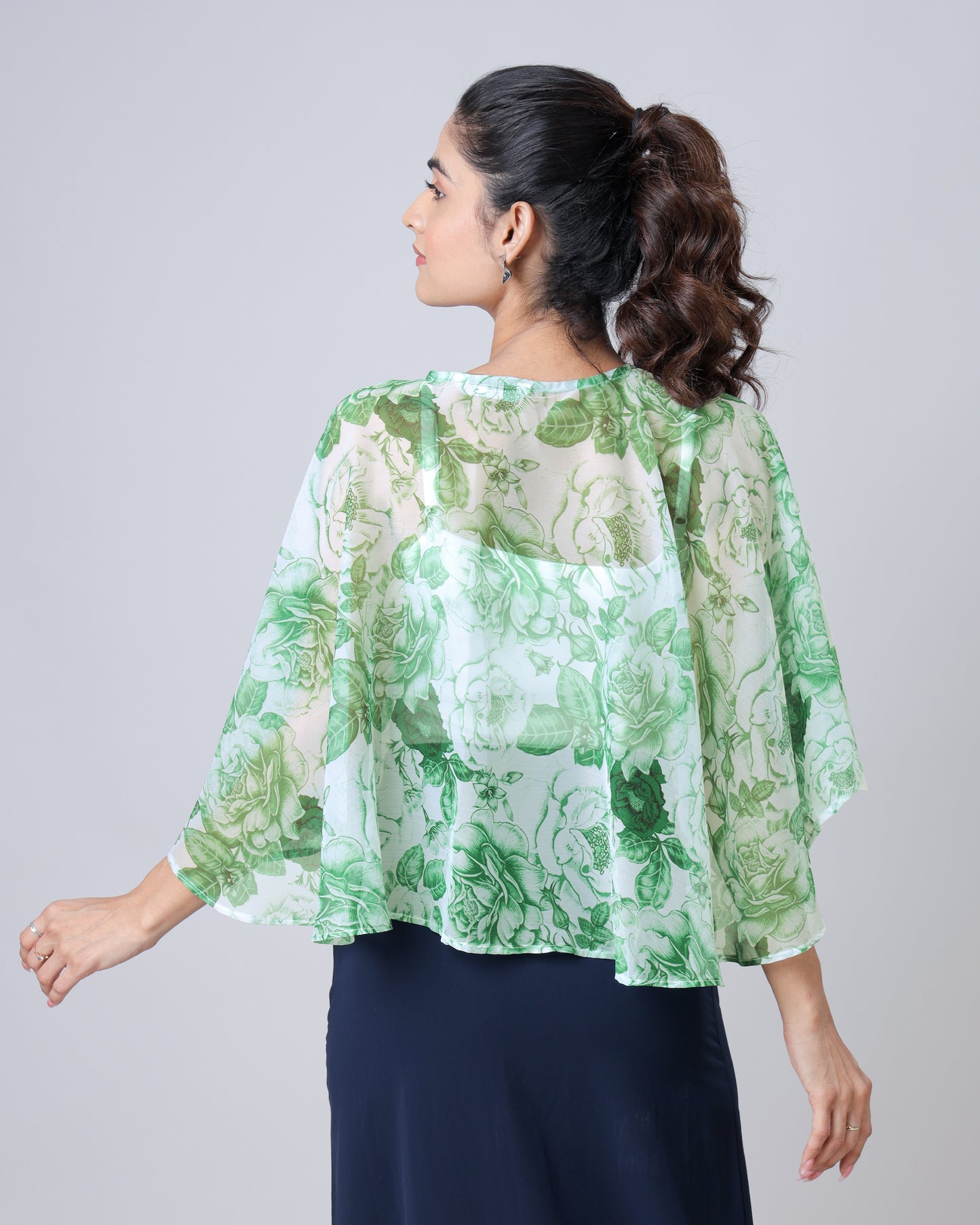 Beautiful Trendy Floral Poncho Shrug for Women