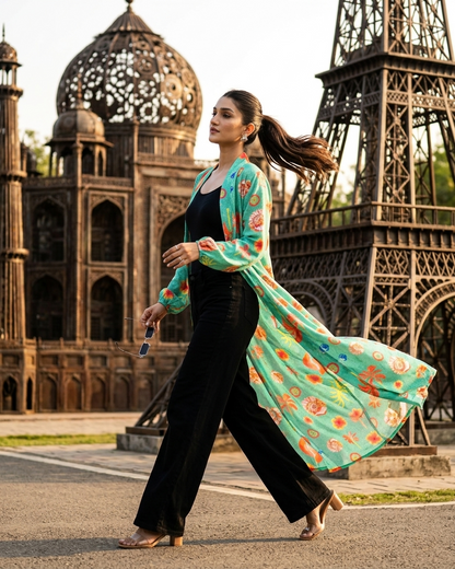 Sun-Kissed Print Shrug - Breezy Comfort Meets Drama ☀️💃