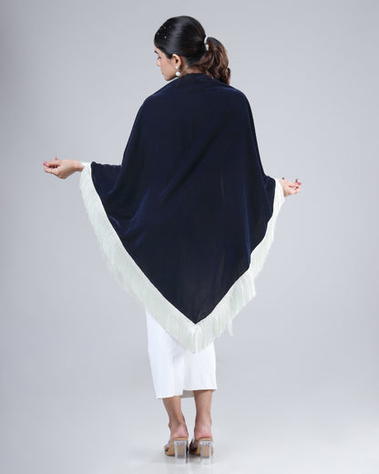 Xmas-to-NYE Attention Magnet - Velvet Fringe Styling Shawl That Pops
