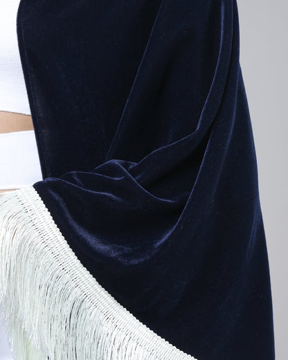 Xmas-to-NYE Attention Magnet - Velvet Fringe Styling Shawl That Pops