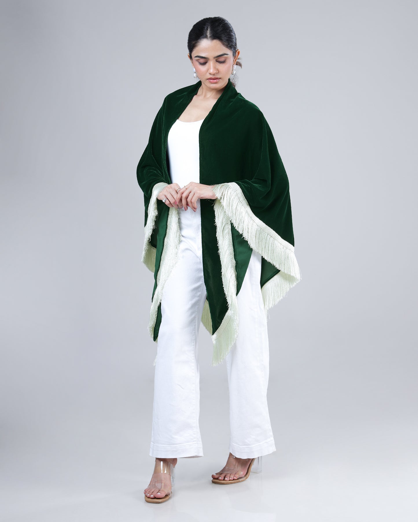 Celebrate In Style - Velvet Fringe Shawl for a Unique NYE Look