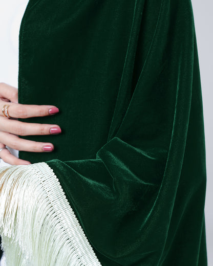 Celebrate In Style - Velvet Fringe Shawl for a Unique NYE Look
