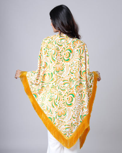 Patriot Mode ON | Tri-Color Statement Shawl