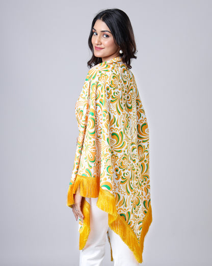 Patriot Mode ON | Tri-Color Statement Shawl