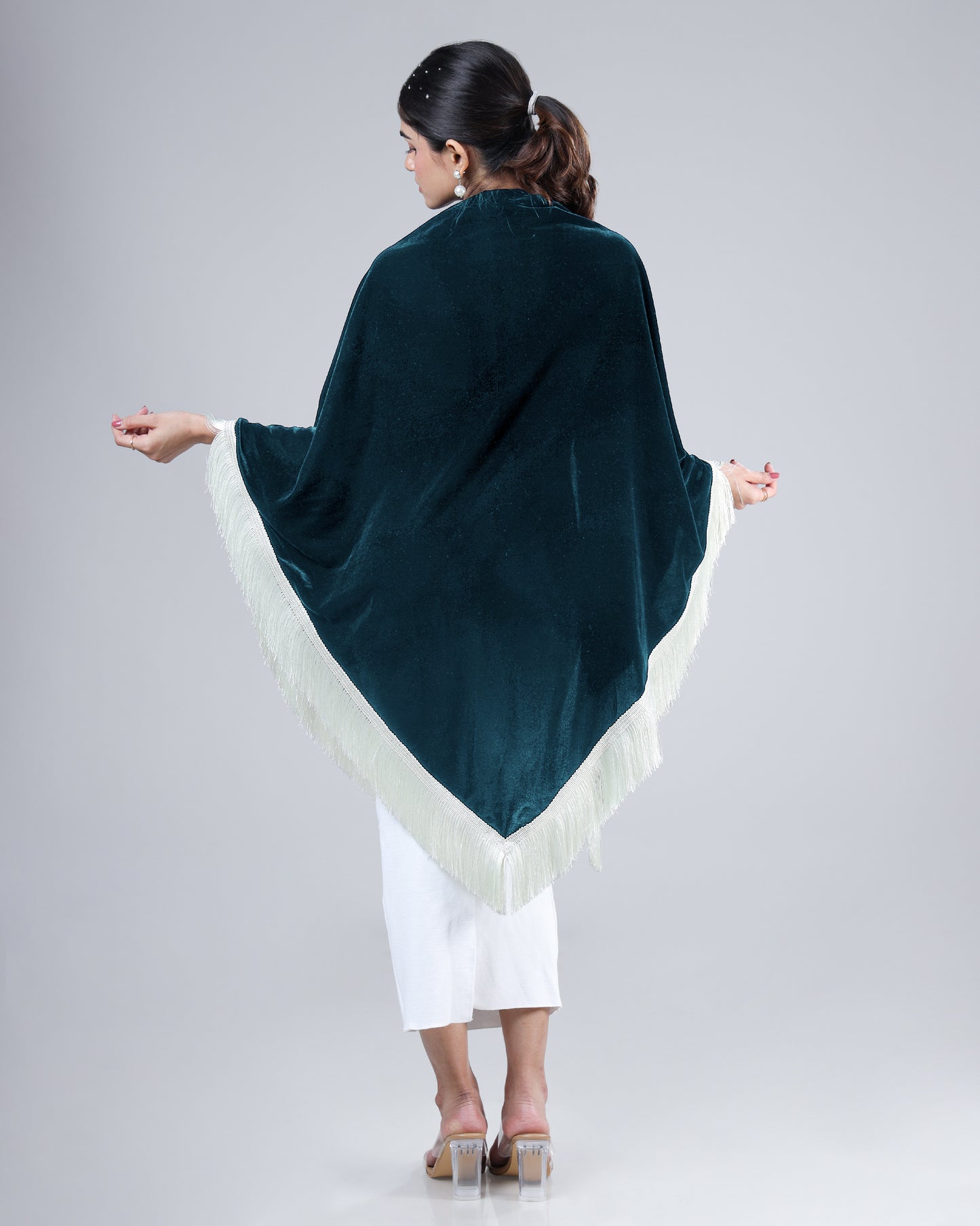 Velura Layered Shawl – Plain Velvet Drip for Gen Z