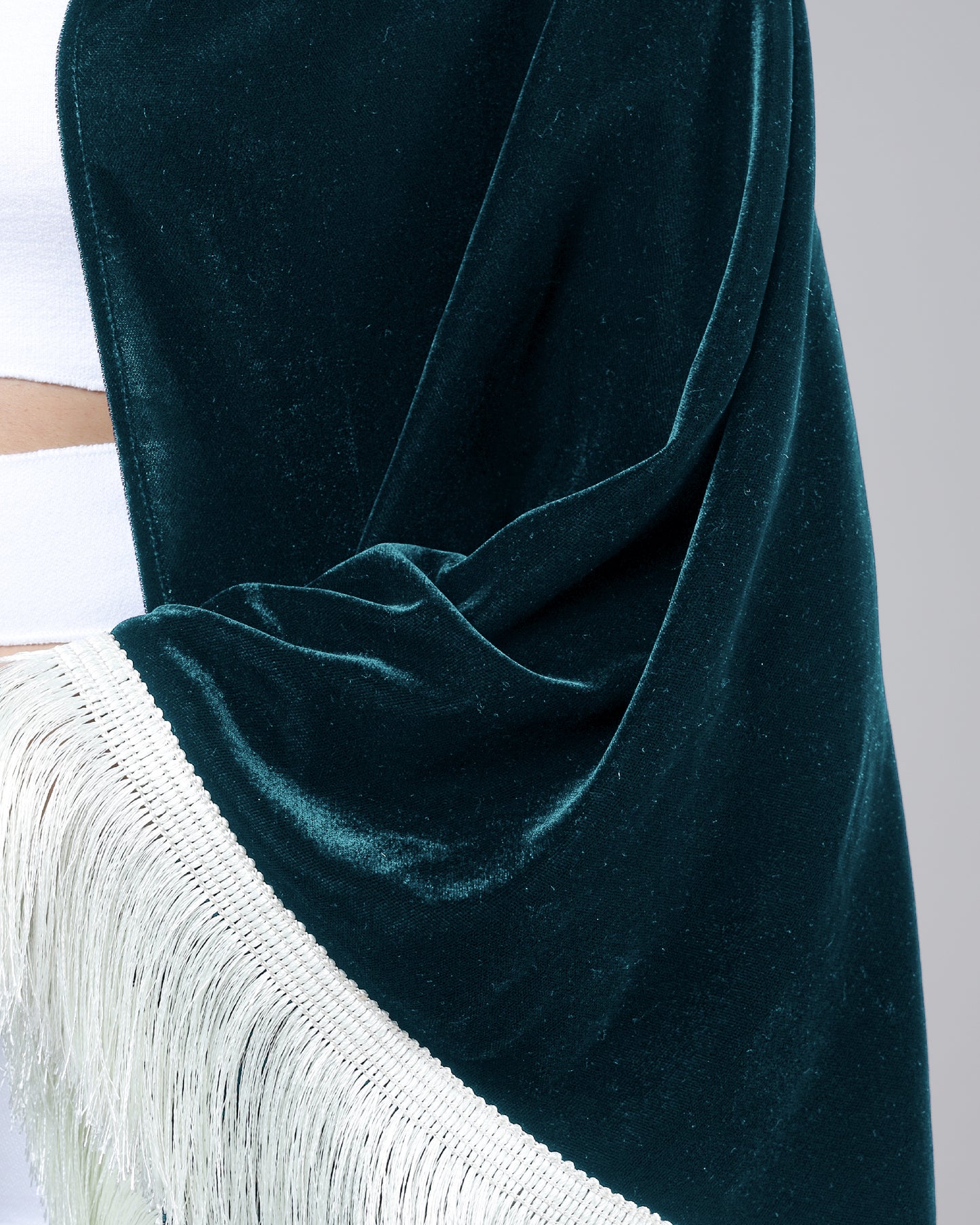 Velura Layered Shawl – Plain Velvet Drip for Gen Z