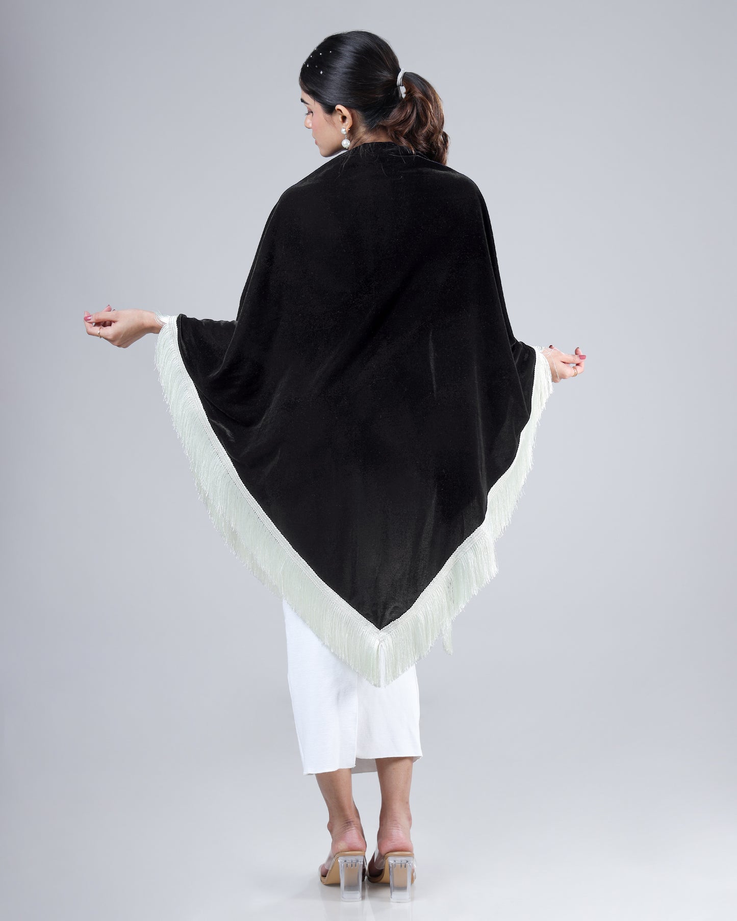 Neo-Minimal Velvet Shawl | Street-Chic Layering