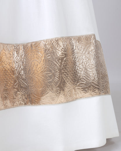 Exclusive White Viscose Lehenga With Golden Lace Work