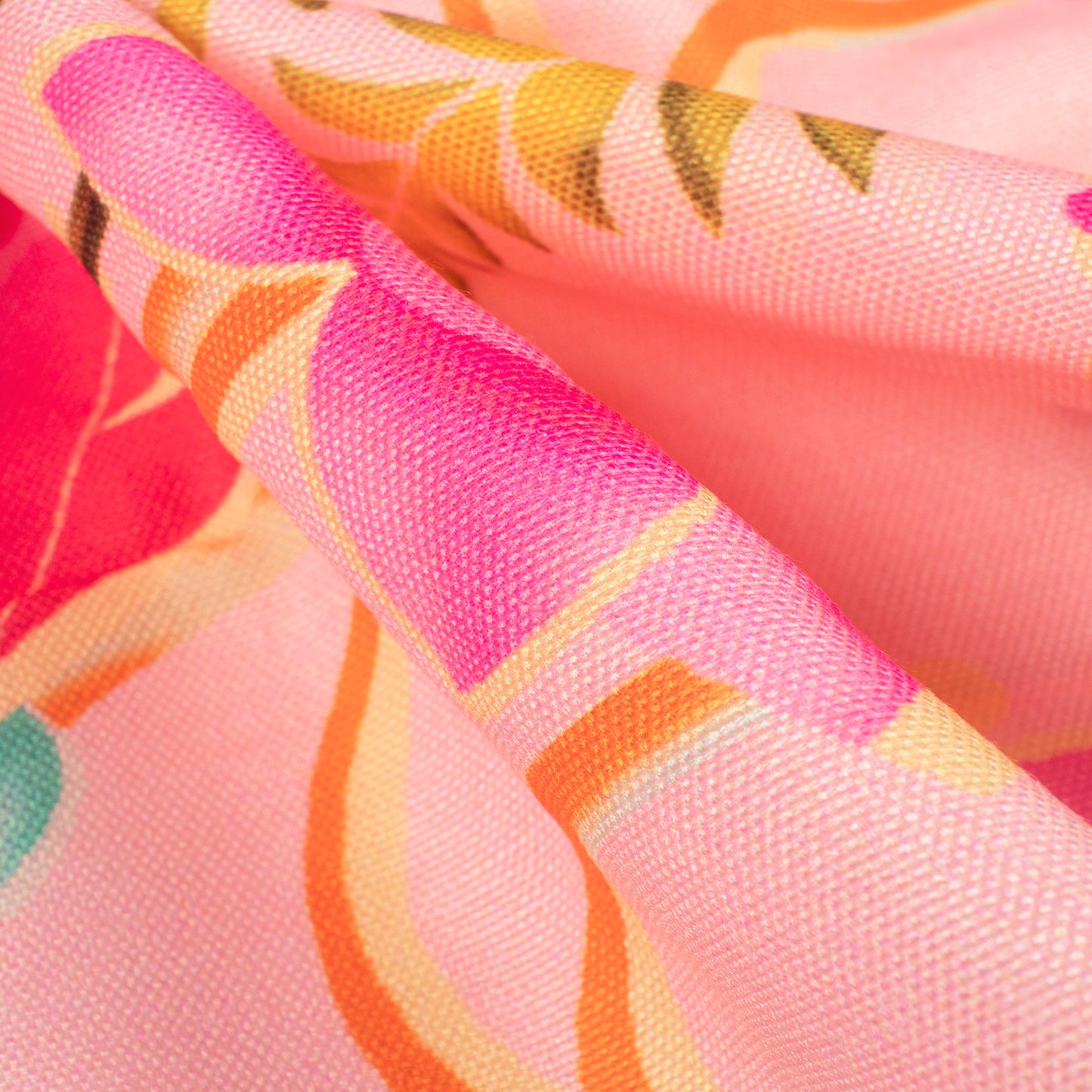 Vintage Pink Floral Digital Print Rayon Fabric